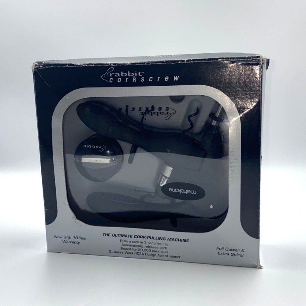 Metrokane Rabbit Corkscrew Wine Opener With Foil Cutter & Spare Spiral